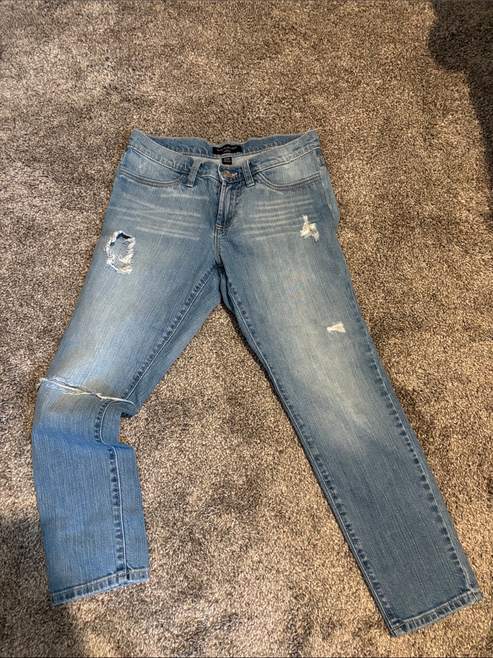 Banana Republic Light Blue Distressed Skinny Ankle Jeans
